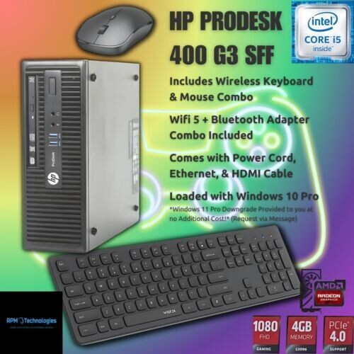 Gaming PC Rig i5-6500 16GB RX 6400 4GB Upgraded HP PRO SFF Sleeper Off –  RPM ReGen: Tech Solutions & Sales