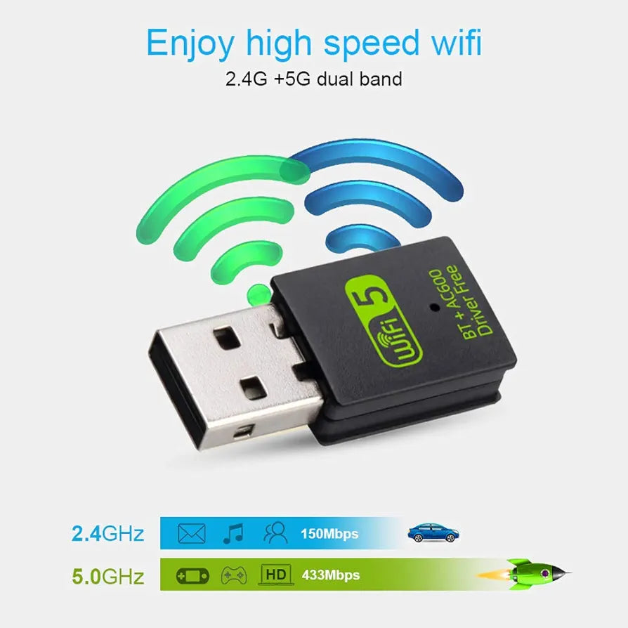 WiFi 5 + BT 4.2 USB Adapter